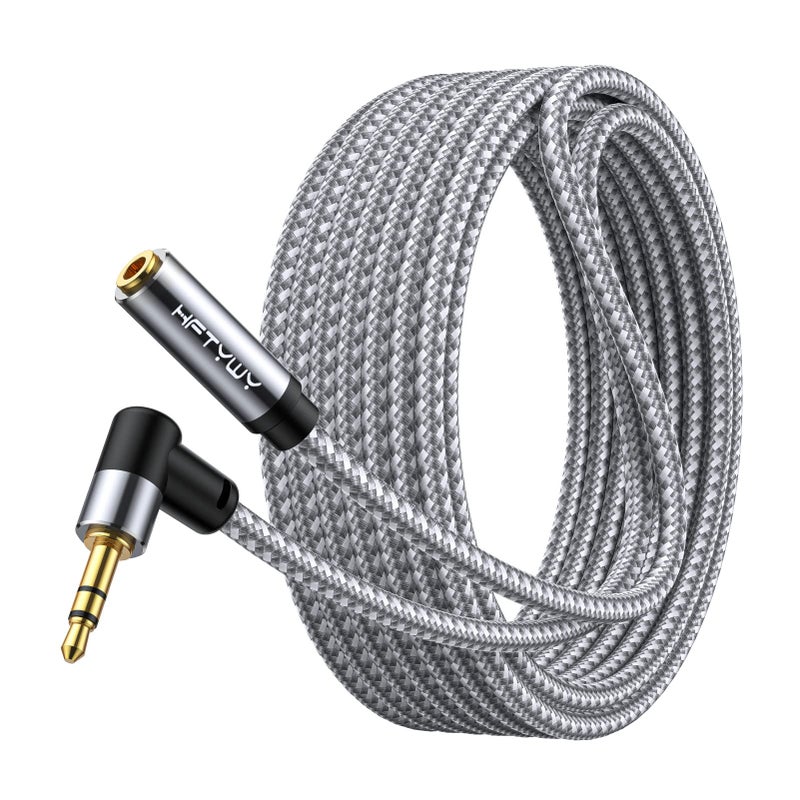 Hftywy Headphone Extension Cable 30ft 3.5mm Male to Female Stereo Audio Extension Cable - Double Shielded Braided Long 1/8 TRS aux Cord Extender for Smartphones, Tablets, Media Players - Image 1